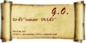 Grünauer Ottó névjegykártya